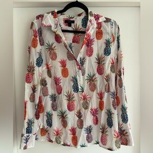 J. Crew pineapple cotton shirt